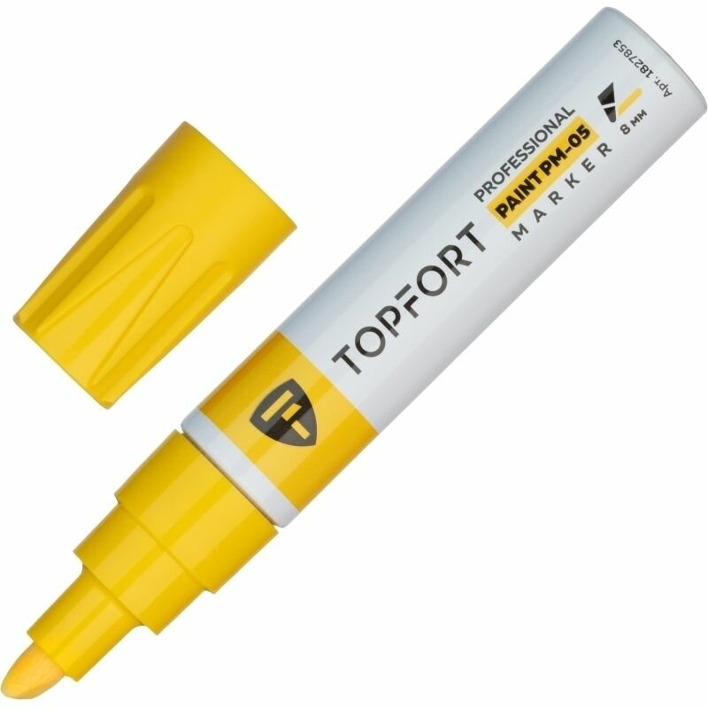 Маркер Topfort "Paint", лаковый, 8 мм, желтый (ZP2502)