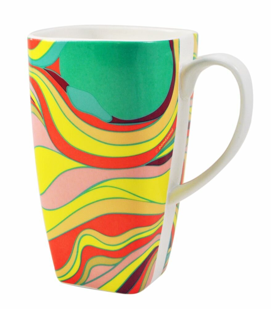Кружка большая 650 мл, домашняя, волна, разноцветная, федерация