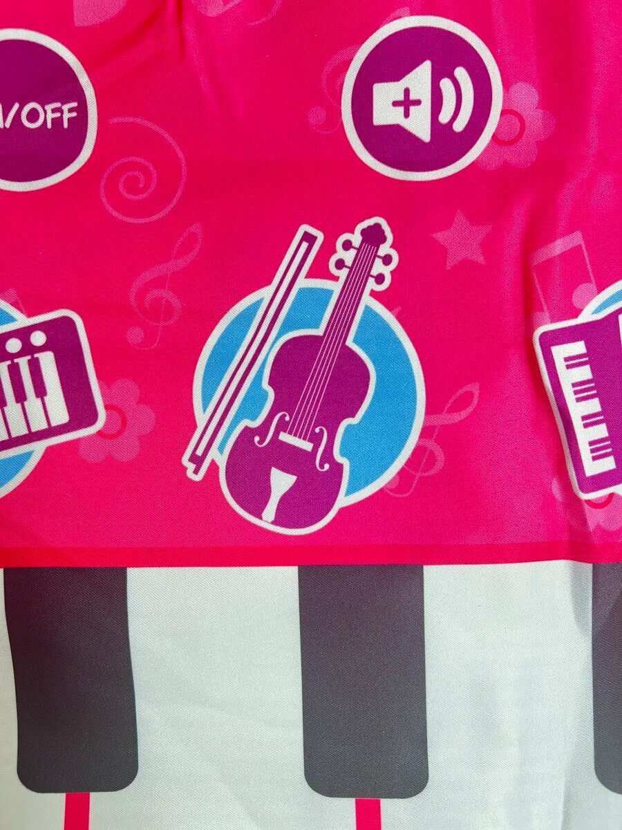 Пианино детское для малышей игровой развивающий коврик для девочек, розовый, 100х36 см — фото 1