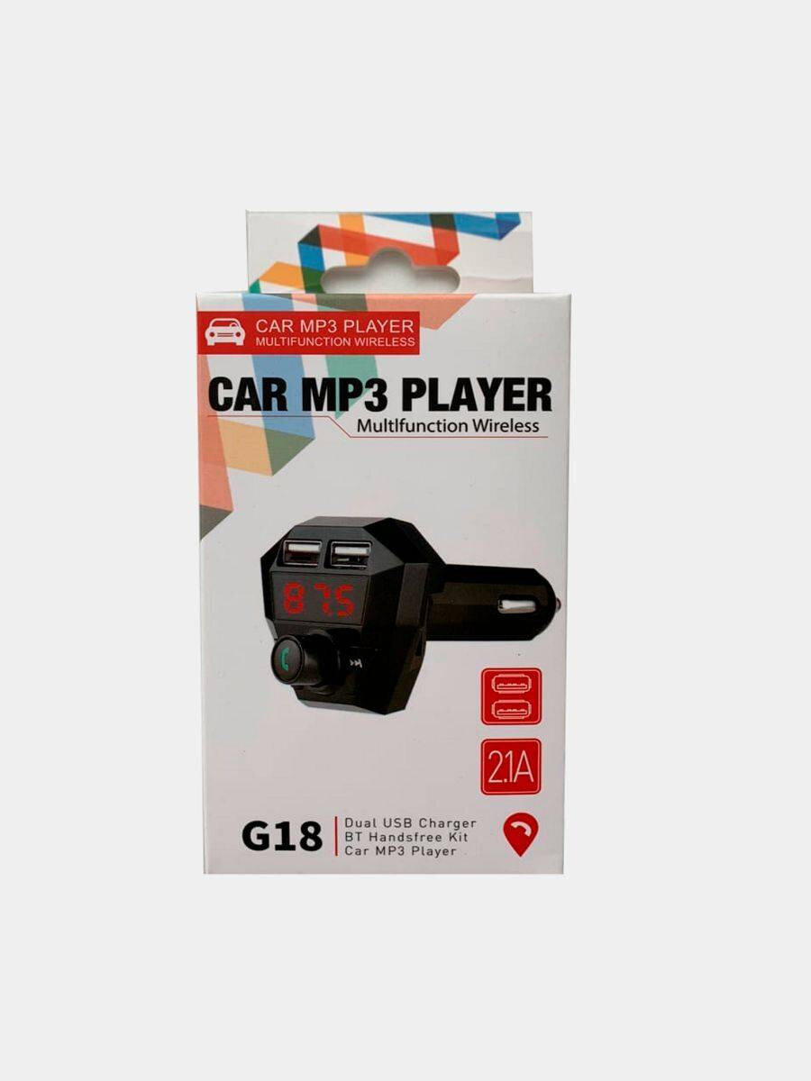 FM-модулятор автомобильный G18, с Bluetooth, слотом для карт памяти, 2 USB-порта