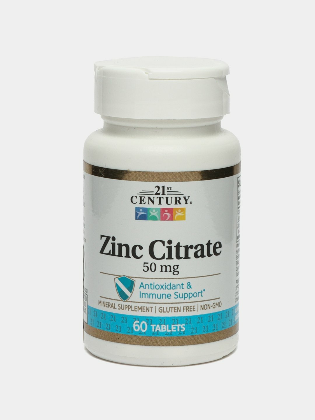 Витамины 21st Century "Цитрат Цинка", антиоксидант, 50мг, 60 капсул — фото 1