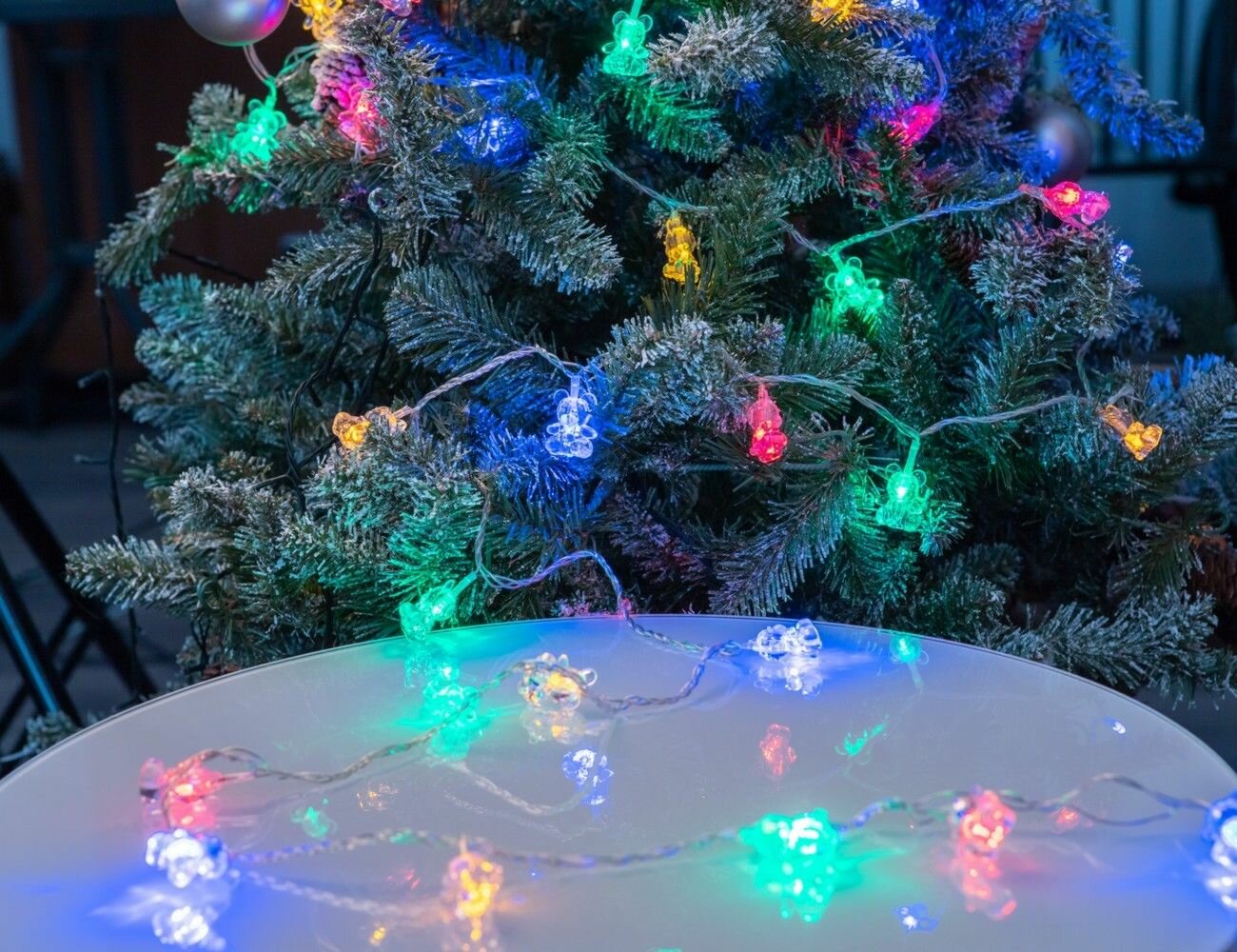 Электрическая гирлянда медвежата, 30 разноцветных LED-огней, 2.4+0.7 м, контроллер, прозрачный провод, SNOWHOUSE LD030WW-BR