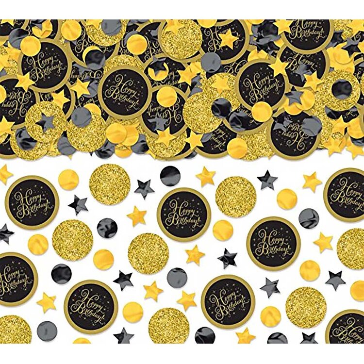Конфетти КНР Happy Birthday, Gold, 0.5-3 см, 70 г