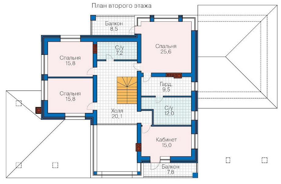 Проект кирпичного дома Catalog-Plans-46-13K1L (317,79кв.м, 22,4x16,18м, кирпич 380) - фотография № 3