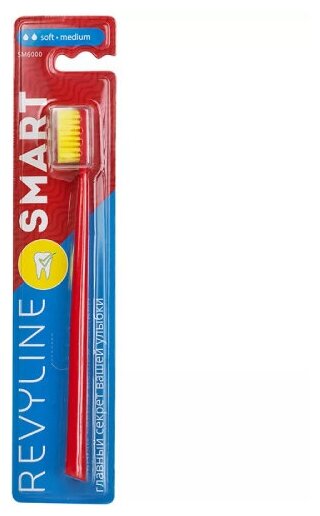 Зубная щетка Revyline SM6000 Smart красная с желтой щетиной, мягкая
