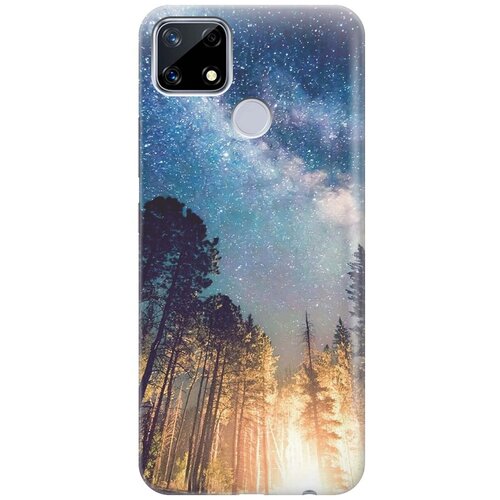 фото Ультратонкий силиконовый чехол-накладка для realme 7i с принтом "млечный путь" gosso
