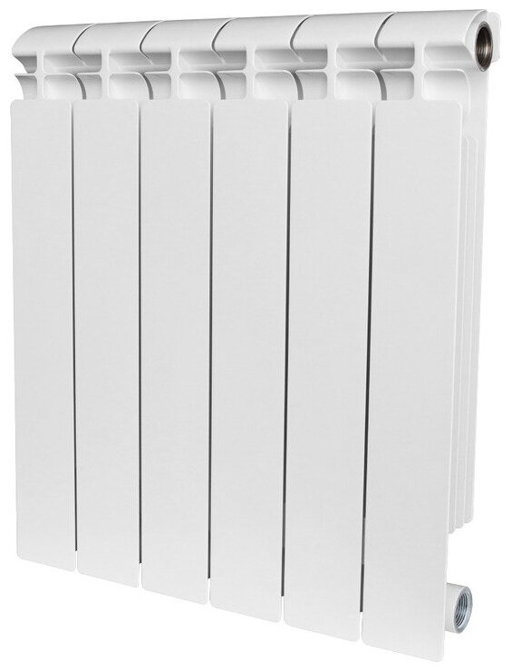 Радиатор биметаллический ALPHA 500 4 секций боковое подключение (белый RAL 9016) STOUT SRB-2310-050004