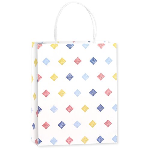 фото Пакет подарочный, разноцветные квадраты, 25*21*10 см, 1 шт. дон баллон