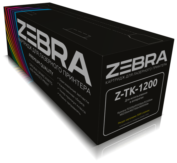 Тонер-картридж ZEBRA Z-TK-1200 для Kyocera P2335d/P2335dn/P2335dw/M2235dn/M2735dn/M2835dw, 3К совместимый