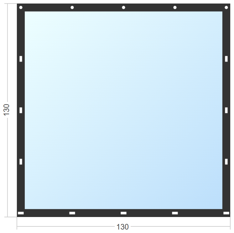 Мягкое окно Софтокна 130х130 см съемное, Скоба-ремешок, Прозрачная пленка 0,7мм, Черная окантовка, Комплект для установки - фотография № 3