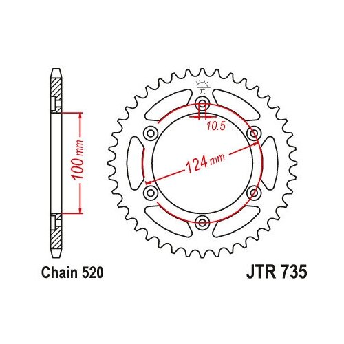 Звезда JT ведомая JTR735.41 41 зуб