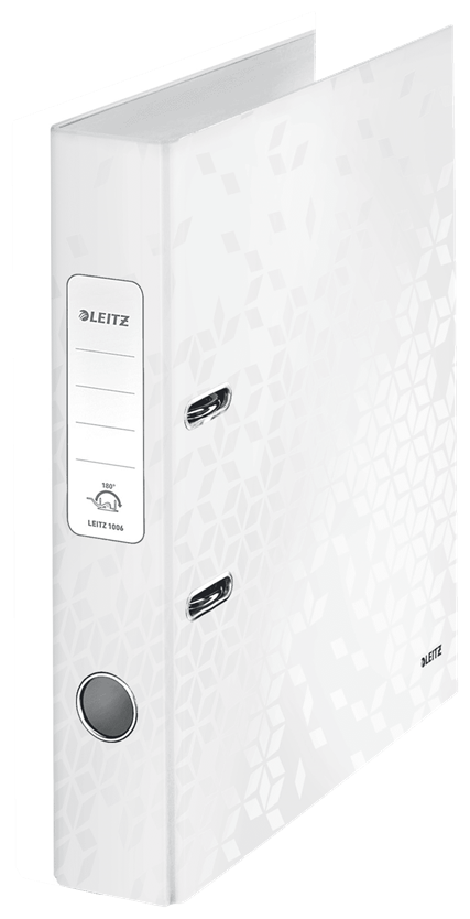 Leitz Папка-регистратор 180° WOW, А4, ламинированный картон, белый