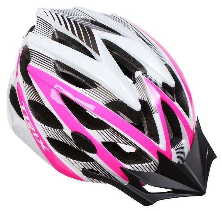 Trix Шлем вело кросс-кантри 25 отверстий регулировка обхвата L 59-60см In Mold красно-белый