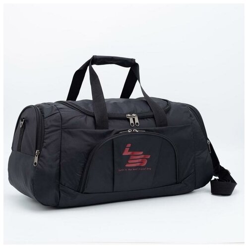 фото Сумка дорожная на молнии, 3 наружных кармана, длинный ремень, цвет чёрный luris