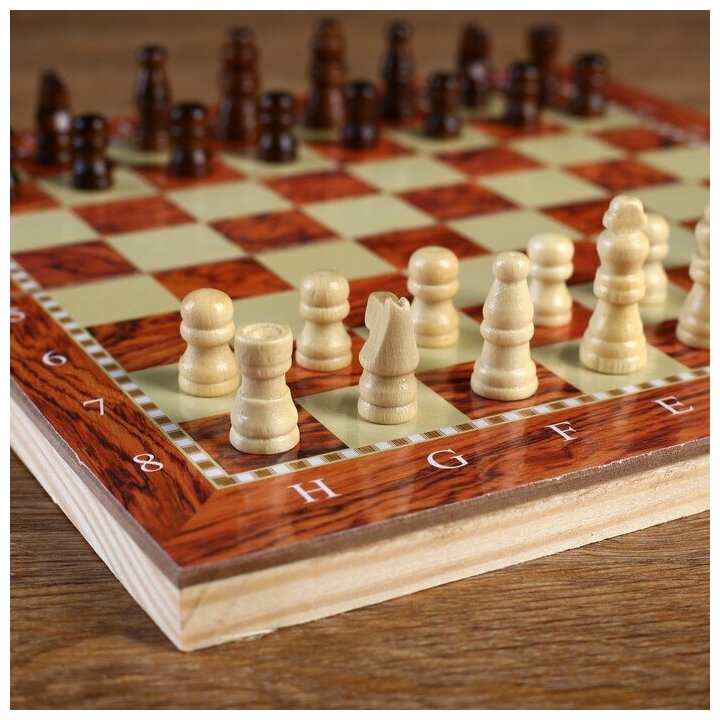 Настольная игра 3 в 1 "Монтел": нарды, шашки, шахматы, 24 х 24 см 2865266