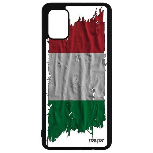 фото Защитный чехол на мобильный // galaxy a51 // "флаг италии на ткани" патриот стиль, utaupia, белый