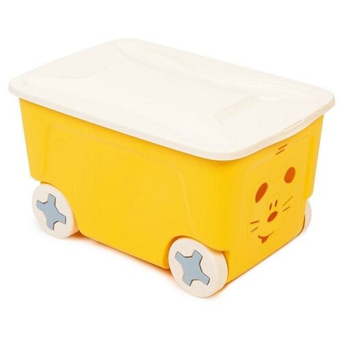 Детский ящик для игрушек COOL на колесах 50 литров, цвет жёлтый детский ящик для игрушек cool на колесах 50 литров цвет жёлтый