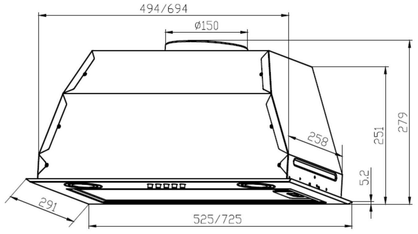 Встраиваемая вытяжка LEX GS Bloc P 600