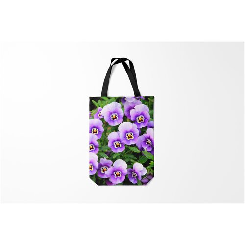 фото Сумка-шоппер / 31х42 см / популярные иллюстрации / природа анютины глазки burnettie