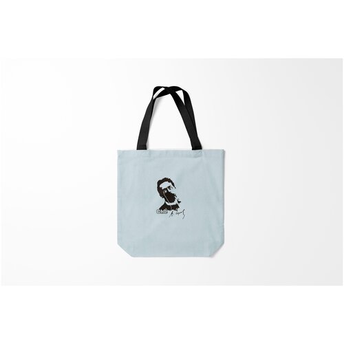 фото Сумка-шоппер / 40х40 см / исторические личности / антон чехов че burnettie