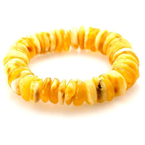 фото Amberholl браслет из натурального балтийского янтаря медового цвета «шайба средняя глянцевая»