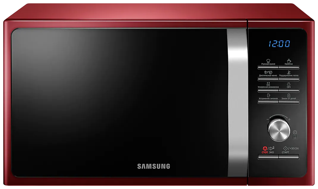 Микроволновая Печь Samsung Ms23f301tqr 23л. 800Вт красный Ms23f301tqr/bw