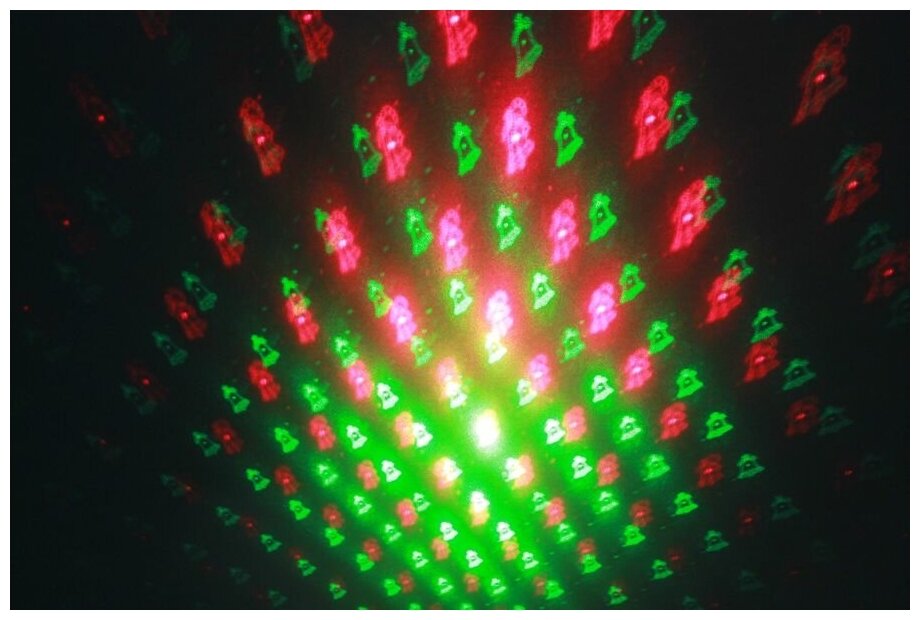 Лазерное шоу J115, цвет зеленый, красный, новогодний рисунок