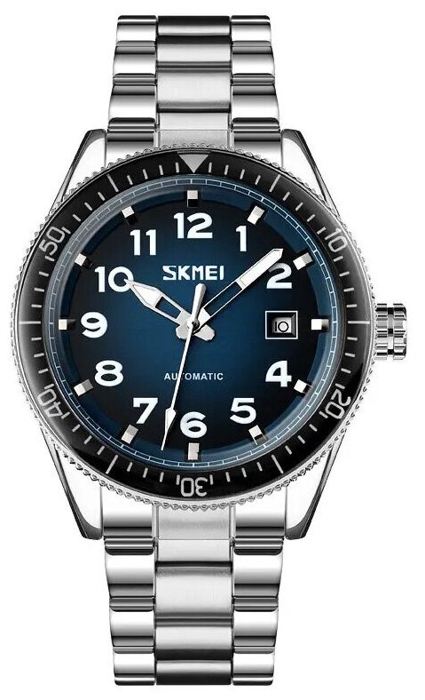 Часы наручные SKMEI 9232 механические мужские Серебристые/Синие 