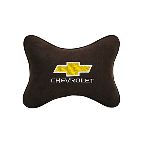 фото Подушка на подголовник алькантара coffee с логотипом автомобиля chevrolet vital technologies