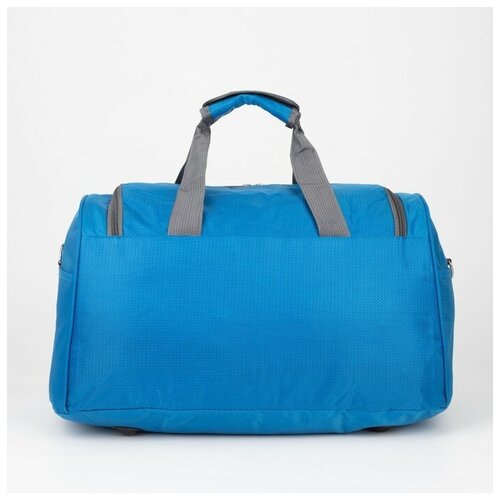 фото Сумка спортивная, отдел на молнии, 3 наружных кармана, длинный ремень, цвет голубой нет бренда
