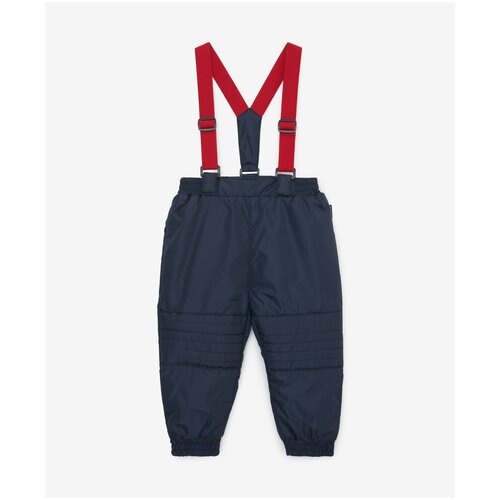 фото Брюки утепленные на эластичных лямках синие gulliver, размер 74, модель 12233bbc6402