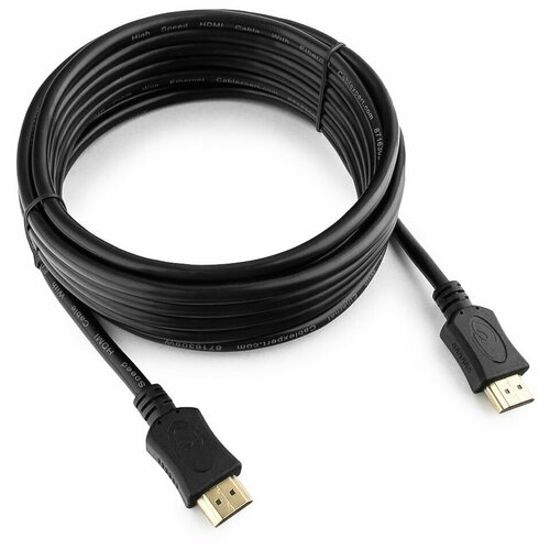 cablexpert кабель hdmi 10м v2 0 19m 19m серия light черный позол разъемы экран пакет cc hdmi4l 10m Кабель HDMI Cablexpert CC-HDMI4L-15, 4.5м, v1.4, 19M/19M, серия Light, черный, позол.разъемы, экран, пакет