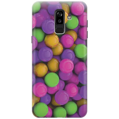 фото Gosso ультратонкий силиконовый чехол-накладка для samsung galaxy j8 (2018) с принтом "разноцветные драже"