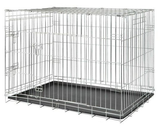Клетка для собак Trixie транспортная с 2 дверями
серебряный 78х62х55 см - фото №1