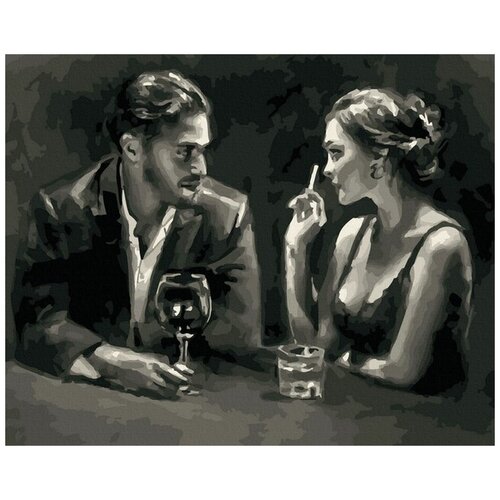 картина по номерам свидание на террасе 40x50 см Картина по номерам Удачное свидание, 40x50 см, ВанГогВоМне