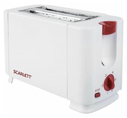 Тостер SCARLETT SC-TM11013, 700Вт, 2 тоста, 6 режимов, сталь, белый