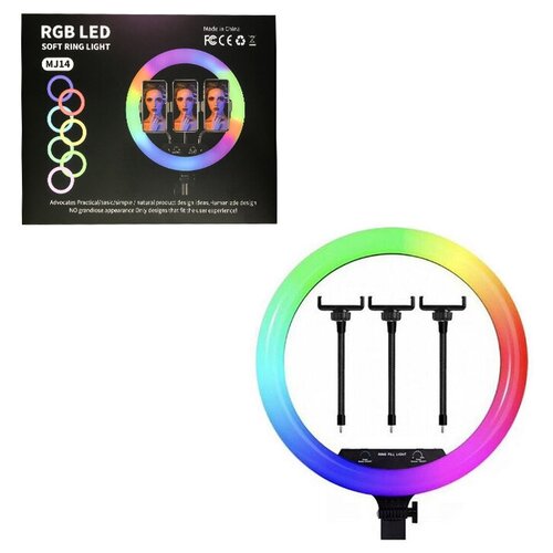 Кольцевая лампаштатив MJ14 36см RGB LED 348600₽