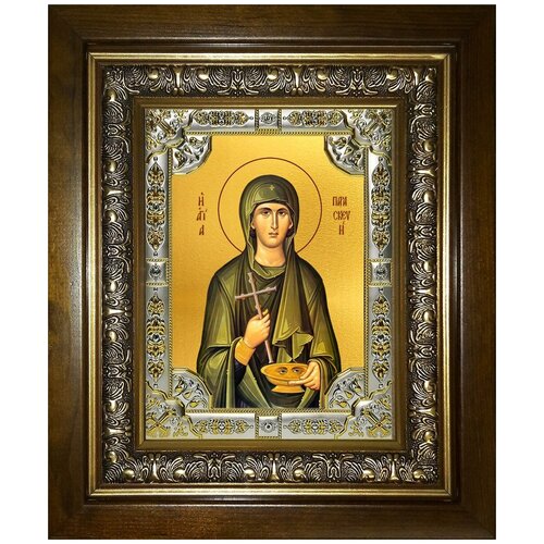 святая мученица параскева пятница икона на холсте Икона Параскева Пятница мученица, 18х24 см, в окладе и киоте