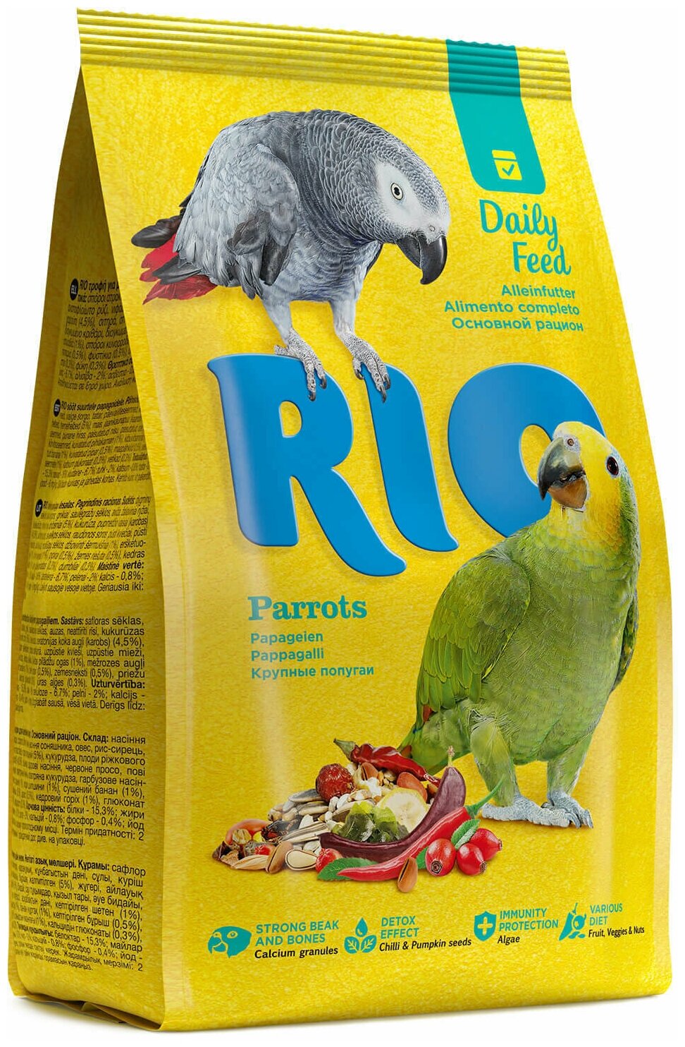 RIO Корм для крупных попугаев пакет 1 кг*4 шт