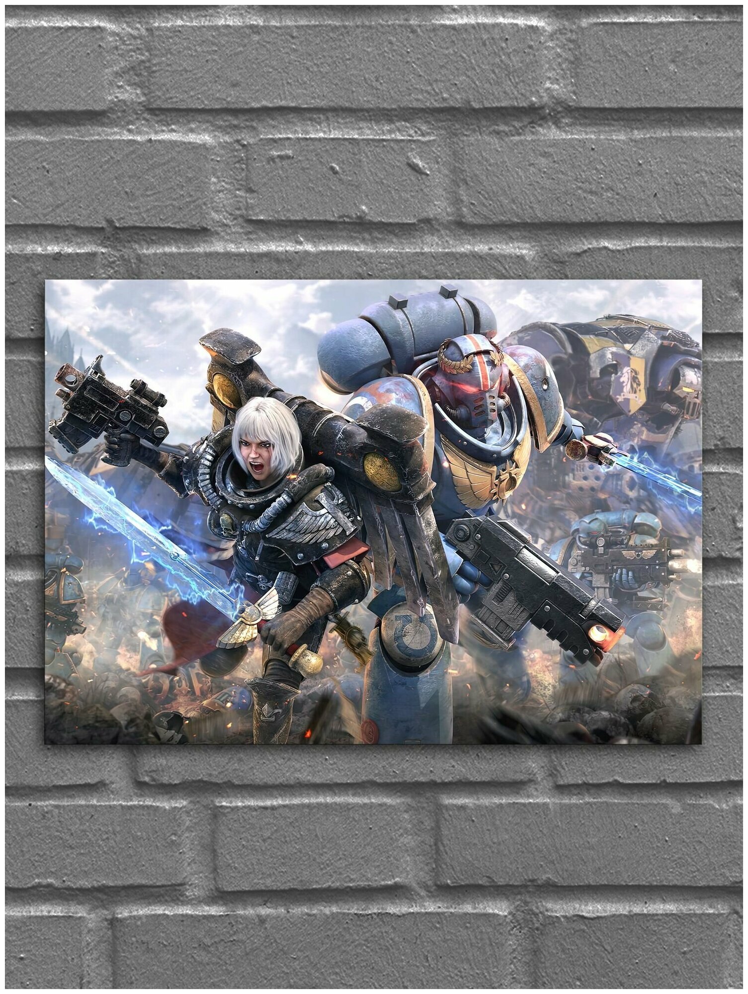 Постер Вархаммер 40000 Warhammer: Ультрамарин и Сестра Битвы, на А5