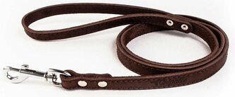 Поводок кожаный GRIPALLE Бэст , натуральная кожа, стальная фурнитура, размер: ширина 14 мм, длина 135 см, цвет коричневый,