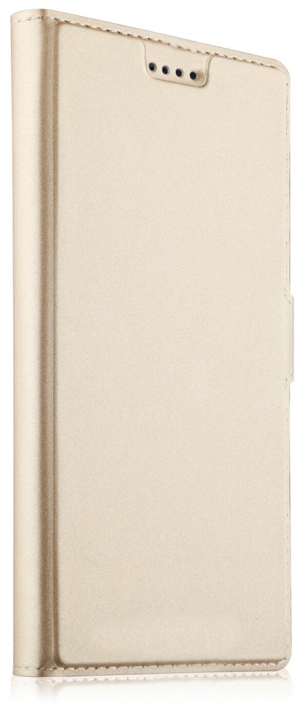 Чехол-книжка MyPads для Appie iPhone XR на жёсткой металлической основе золотой