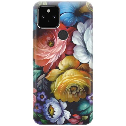 фото Re:pa чехол - накладка artcolor для google pixel 5 с принтом "цветочная роспись"