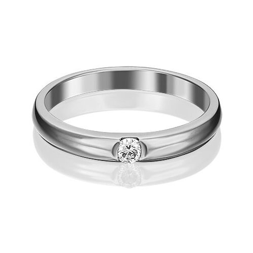 PLATINA jewelry Обручальное кольцо из белого золота с бриллиантом 01-0814-00-101-1120-30, размер 15,5