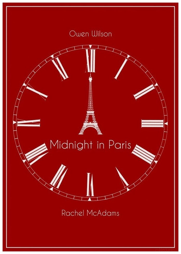 Плакат постер на бумаге Midnight in Paris/Полночь в Париже. Размер 42 х 60 см