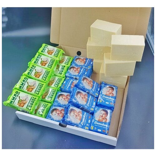 Мыло хозяйственное, туалетное, детское. 26 кусков мыла. Семейный запас 3800 грамм мыла.Экологичное мыло для дачи, мыло по госту