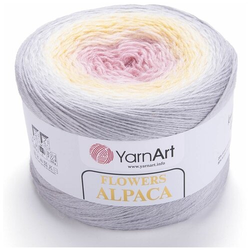 Пряжа YarnArt Flowers Alpaca | Пряжа YarnArt Flowers Alpaca - 404 принт | 2шт упаковка | Акрил: 80%, Альпака: 20%