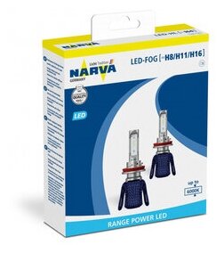 Лампы светодиодные NARVA LED H11 /H8/H16 12/24V-LED (PGJ19-) 6500K 24W Range Performance LED FOG (к. уп.2 шт.) 18036