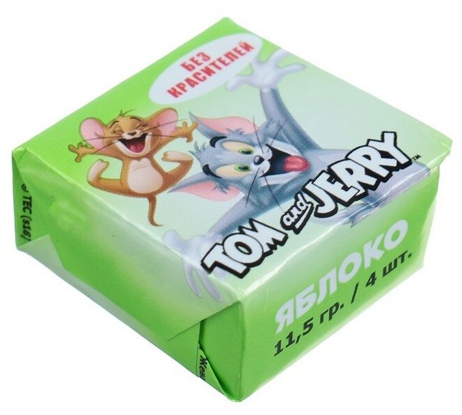 Жевательная конфета Tom&Jerry, яблоко, 11,5г - фотография № 1