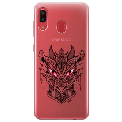 фото Ультратонкий силиконовый чехол-накладка для samsung galaxy a20 / a30 с 3d принтом "dragon" gosso